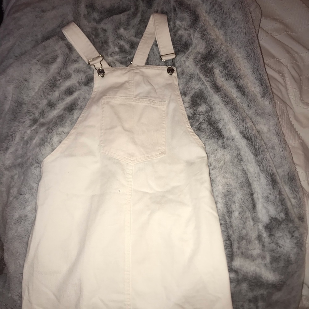 White overall dress